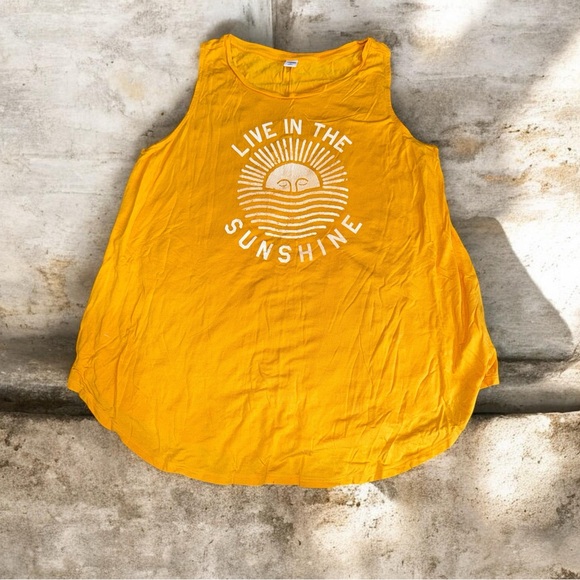 Old Navy Tops - Old Navy Yellow Graphic Tank Top (XL) ☀️